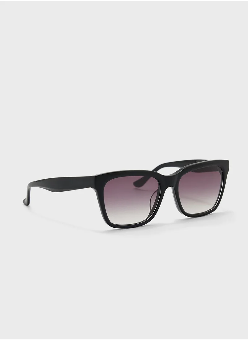 Donna Karan Rectangle Oversized Sunglasses