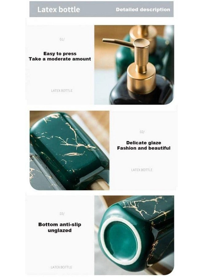 FabSeasons Ceramic Soap Dispenser With Pump, Italian Marble Pattern Dispensar Bottle Used In Hotels, B&B'S & Homes-Kitchen & Bathroom, Black - Image 3