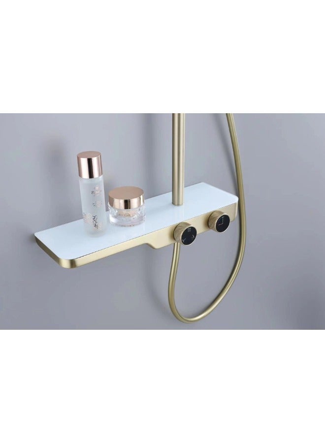 Brushed Gold Bathroom Shower Faucet System Set Manufacturer