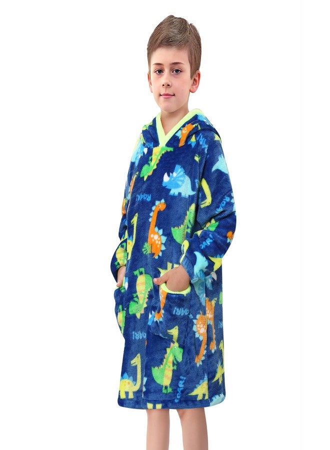 Redair Wearable Hoodie Blanket for Kids Boys Green Dinosaur Hoodie Blanket Sweatshirt Cozy Warm Sweater with Hood Pocket 7 8 9 10 Years Gifts - Image 2