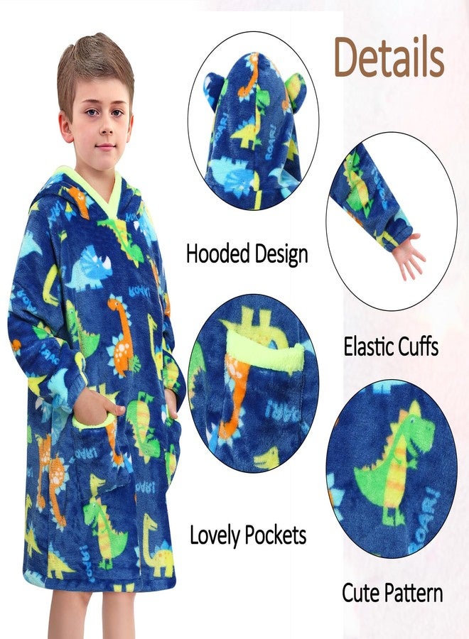 Redair Wearable Hoodie Blanket for Kids Boys Green Dinosaur Hoodie Blanket Sweatshirt Cozy Warm Sweater with Hood Pocket 7 8 9 10 Years Gifts - Image 4