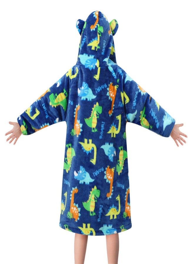 Redair Wearable Hoodie Blanket for Kids Boys Green Dinosaur Hoodie Blanket Sweatshirt Cozy Warm Sweater with Hood Pocket 7 8 9 10 Years Gifts - Image 3