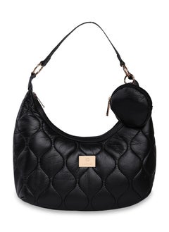 CAPRESE Caprese Briar Abstract Black Faux Leather Medium Hobo Handbag  - Image 1