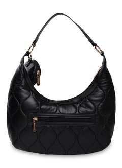 CAPRESE Caprese Briar Abstract Black Faux Leather Medium Hobo Handbag  - Image 4