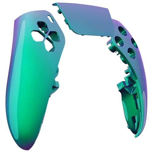 eXtremeRate Left Right Front Top Shell Touchpad Compatible with ps5 Edge Controller Chameleon Green Purple Replacement Faceplate Shell Custom Touch Pad Cover Compatible with ps5 Edge Controller - Image 1