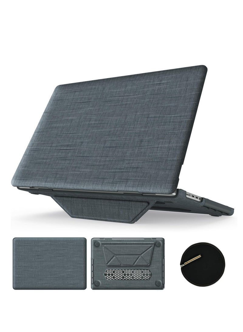Case for MacBook Pro 14 Inch M4 2024,Foldable Stand Woven Fabric Protective Case for MacBook Pro 14 Inch(2021/2024)[M4/ A2442 M1 Pro/ M1 Max/A2779/M3 A2918 A2992](Grey)  - Image 1