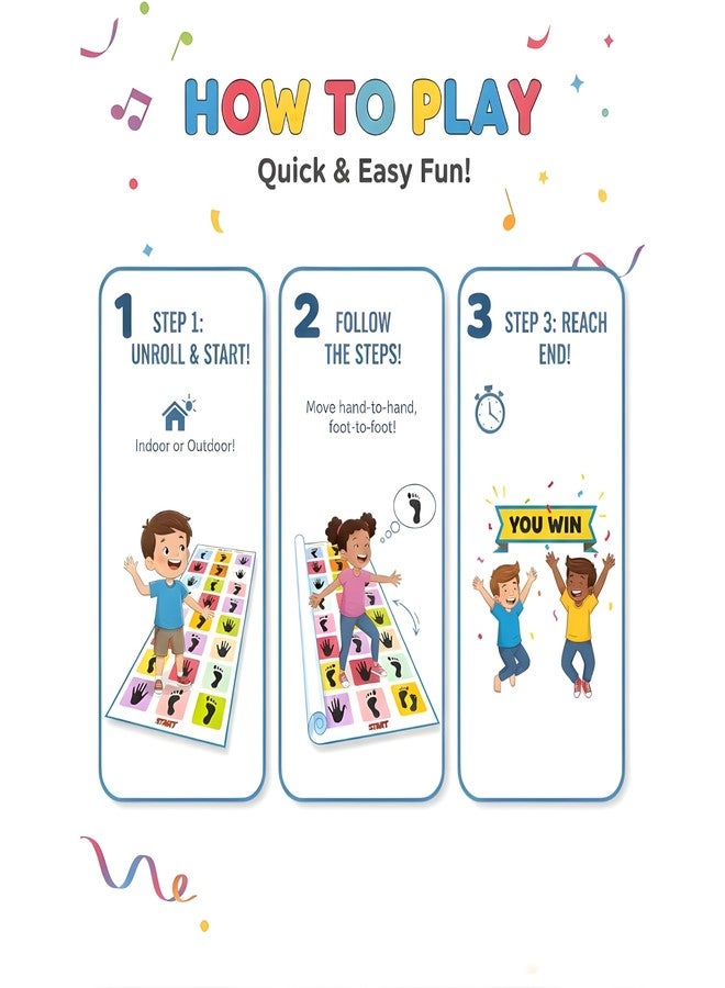 Livello Jumbo Kids Play Mat (40" x 108") Kith-Kith, Stapu, Langdi, Ekka Dukka, Paandi, Kunte Bille Unique Balancing Game Large Size for 3 Years and up Pack of-1 - Image 5