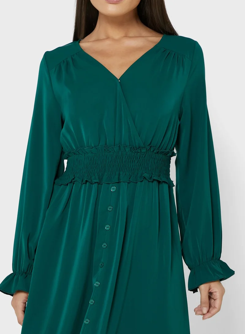 ELLA Shirred Midi Dress