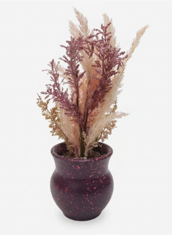 أي كي دي سي نبات البامباس الاصطناعي التالي - ريش خفيف في وعاء خزفي، عصري وأنيق للمنازل المعاصرة، 35 سم،"- ريش خفيف من رغوة البوليسترين لأسلوب عصري. - Image 2