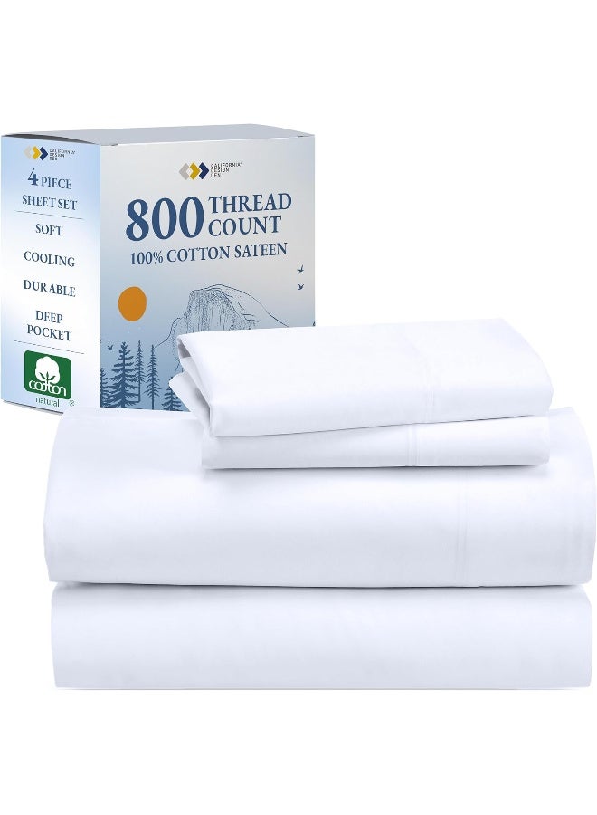 California Design Den California Design Den Luxury 800 Thread Count King Size Sheets Set - Image 1
