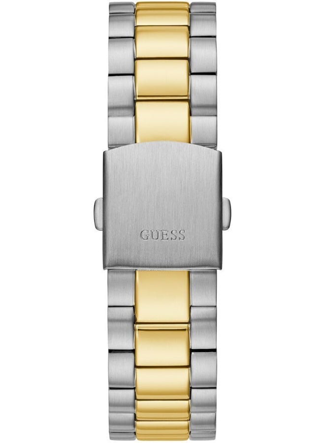 GUESS MENS DRESS Watch Round Case Green Dial 2-Tone Stainless Steel Bracelet - Image 4