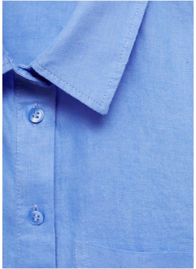 MANGO Casual Pocket Linen Shirt  - Image 2