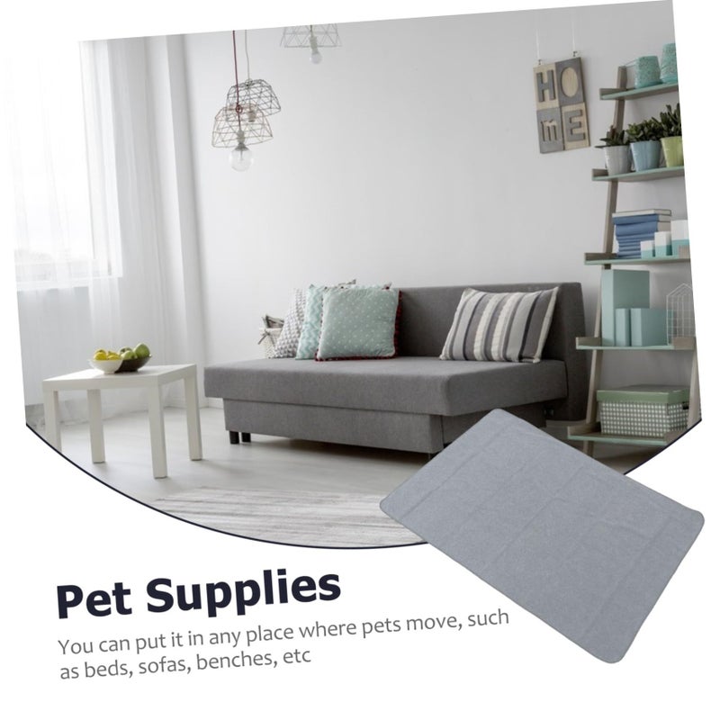 Grey Fleece Pet Bed Pad Absorbent Waterproof TPU Cover for Dogs Cats Sofa - Image 4