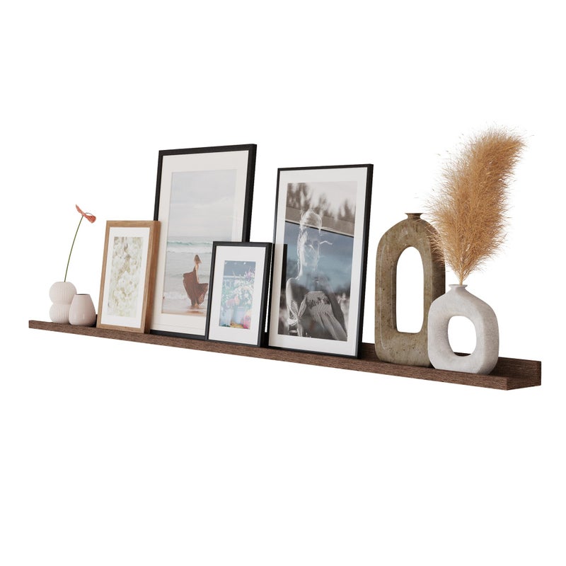 Rustic State Ted 36 Wall Mount Narrow Picture Ledge Shelf Photo Frame Display  Wooden Floating Shelf for Living Room Office Kitchen Bedroom Bathroom Dcor  Torched Brown