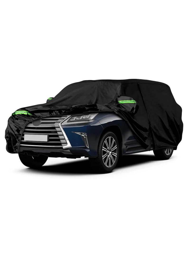Zipporah All Weather Protection Car Cover for Lexus LX (2008-2024), 6 Layers Waterproof Coating with Reflectors, Soft Interior Lint Layer, Security Lock, Straps, Clips and Zipper (Black) - Image 1