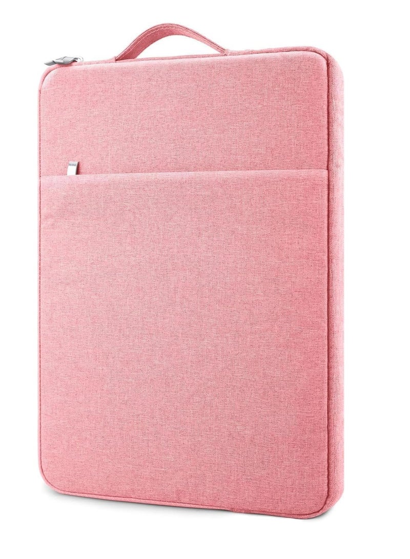 16 Inch Laptop Sleeve Case Specially Compatible with 2022 2021 16" MacBook Pro A2141 A2485 M1,Handbag with Handle Strap Front Pocket Briefcase Polyester Waterproof Carrying Bag, (Pink) - Image 4