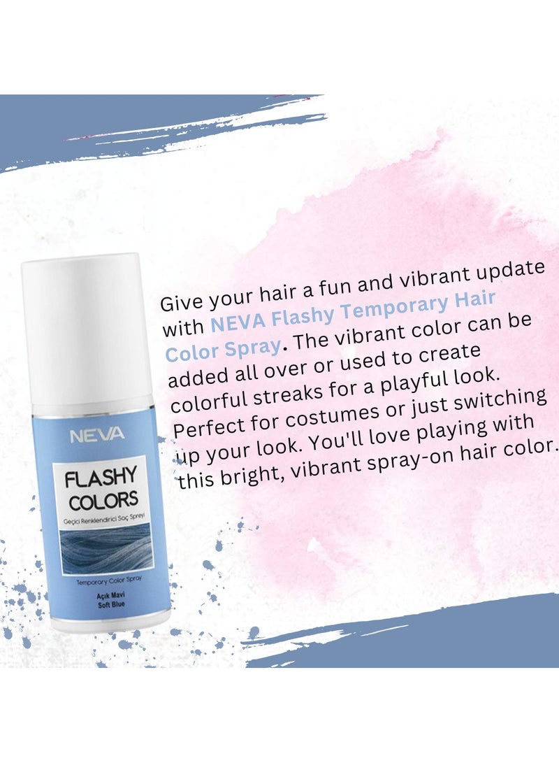 NEVA Flashy Hair Colors Temporary Hair Color Spray - 75ml - SOFT BLUE - Image 4
