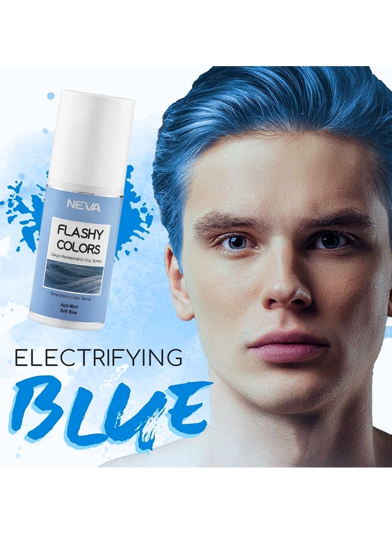 NEVA Flashy Hair Colors Temporary Hair Color Spray - 75ml - SOFT BLUE - Image 3