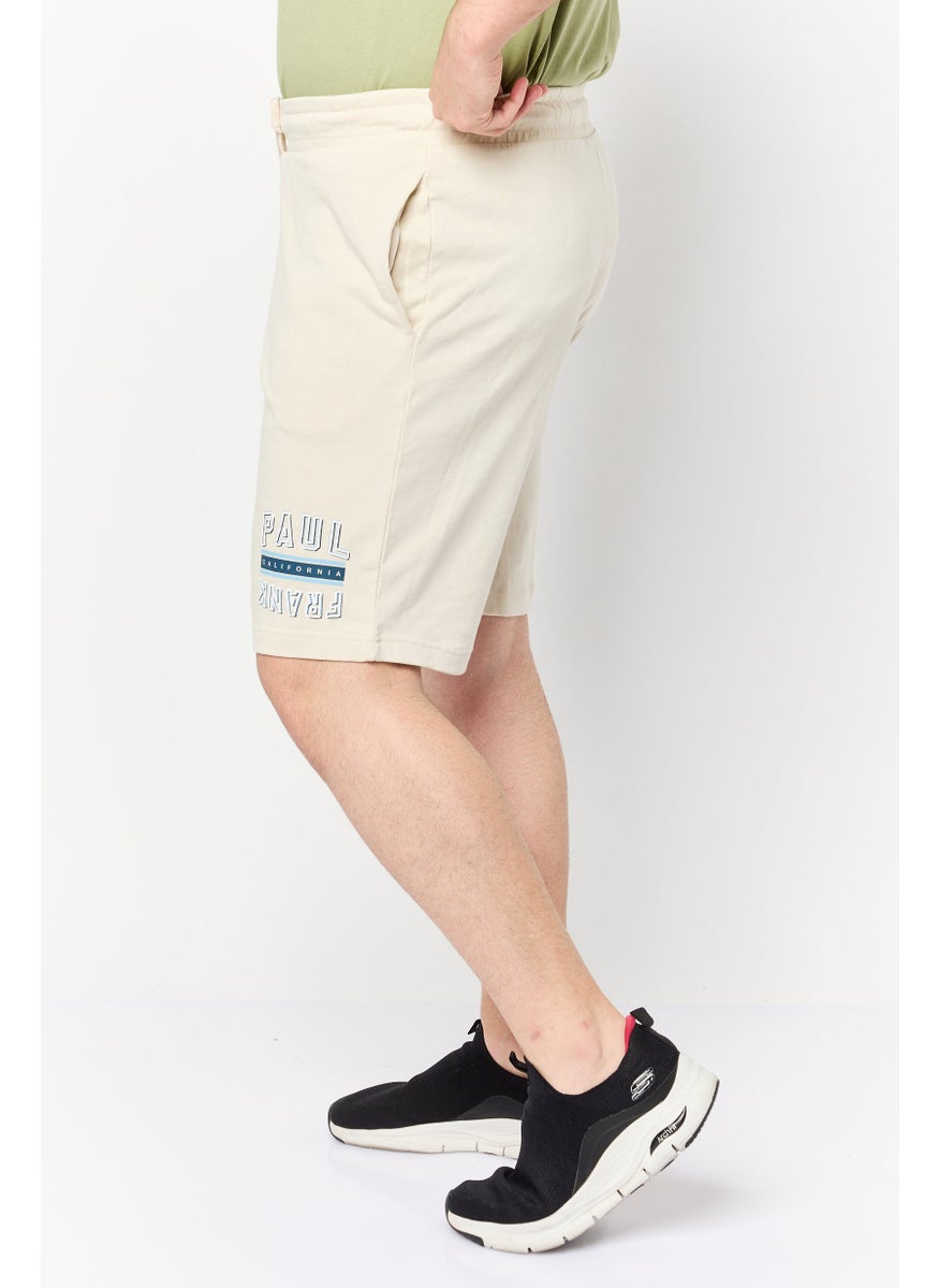 Paul Frank Men Graphic Print Basic Shorts, Beige  - Image 3