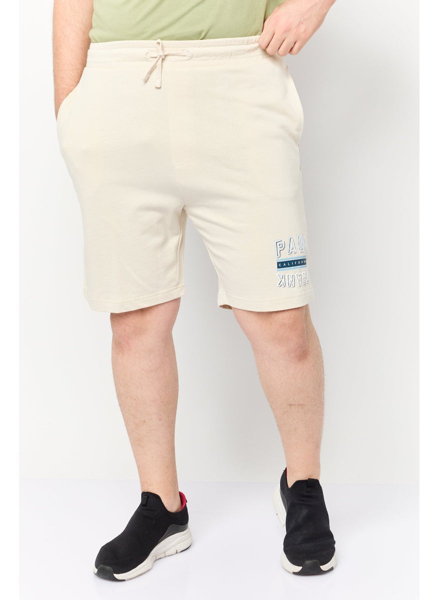 Paul Frank Men Graphic Print Basic Shorts, Beige  - Image 1