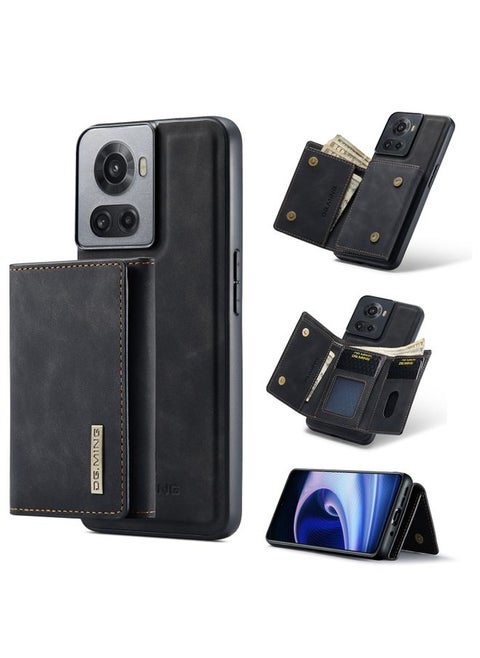 Case Cover For For OnePlus Ace/10R DG.MING M1 Series 3-Fold Multi Card Wallet Phone Case(Black)