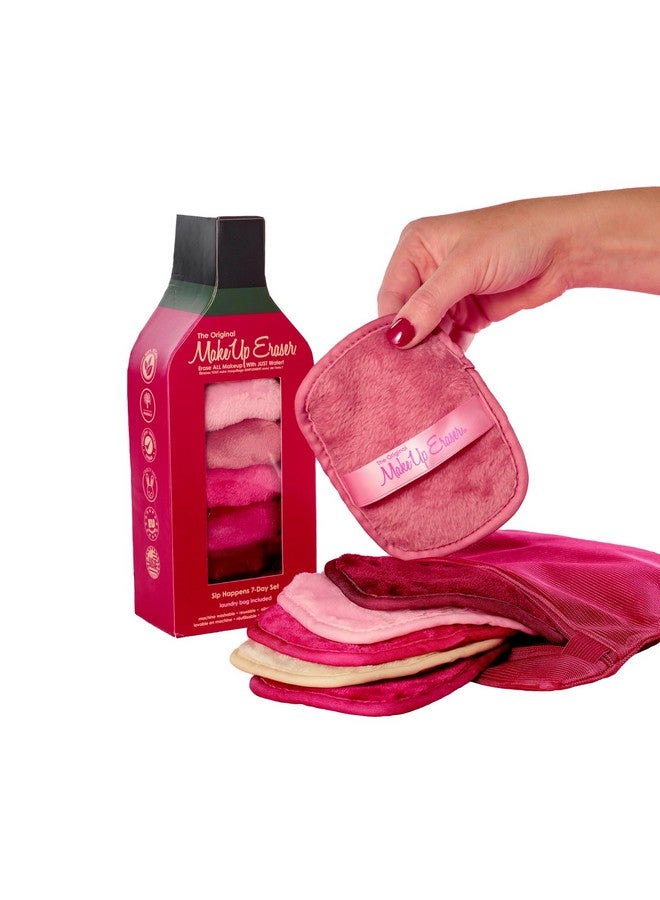 ميك أب إريزر مجموعة 7 أيام تزيل جميع المكياج باستخدام الماء فقط، بما في ذلك أحمر الشفاه والماسكارا المقاومة للماء وكريم الأساس والمزيد من Sip Happens 7 قيراط. - Image 1