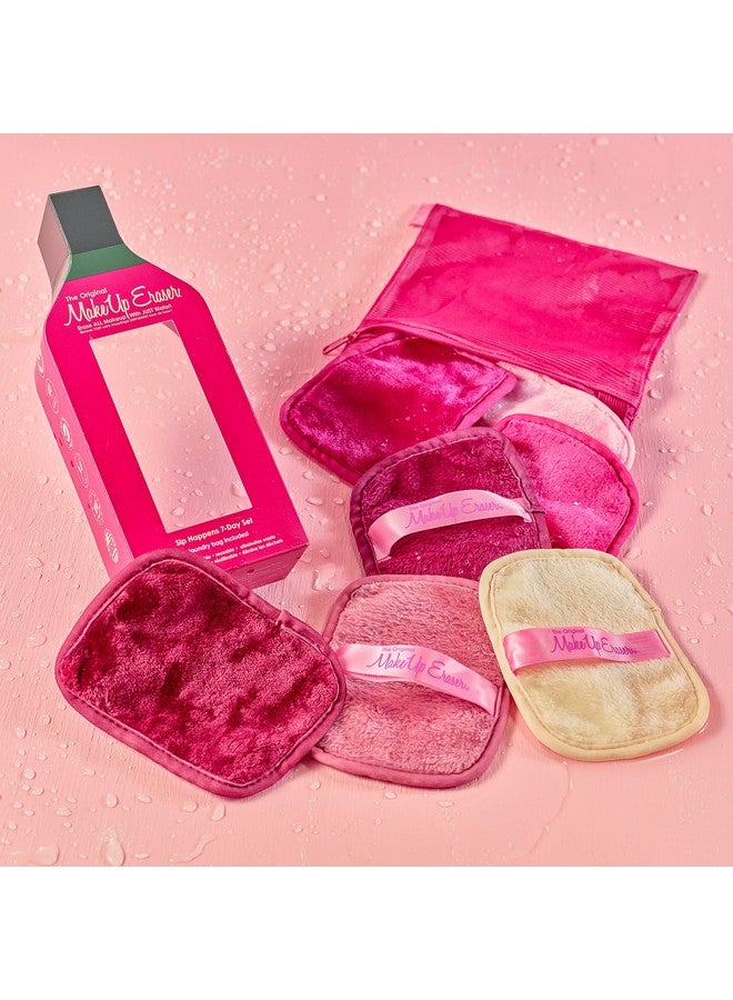 ميك أب إريزر مجموعة 7 أيام تزيل جميع المكياج باستخدام الماء فقط، بما في ذلك أحمر الشفاه والماسكارا المقاومة للماء وكريم الأساس والمزيد من Sip Happens 7 قيراط. - Image 4