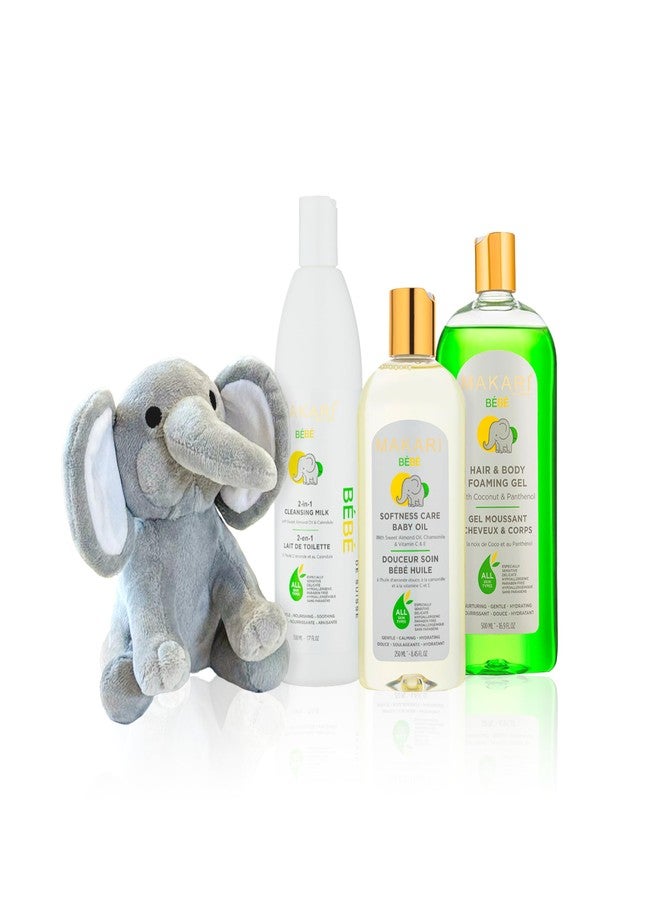 MAKARI Baby Skin Care Set | 2-In-1 Cleansing Milk, Hair & Body Foaming Gel & Calming Oil | Gentle Baby Essentials for Newborn and Up, Hypoallergenic, No Paraben Skincare for Delicate, Sensitive Skin - Image 1