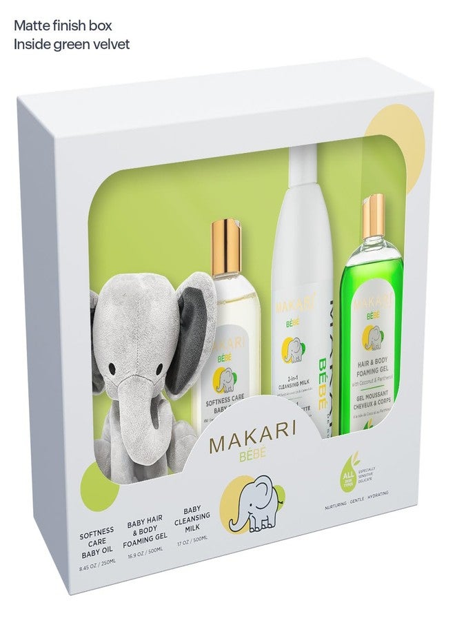 MAKARI Baby Skin Care Set | 2-In-1 Cleansing Milk, Hair & Body Foaming Gel & Calming Oil | Gentle Baby Essentials for Newborn and Up, Hypoallergenic, No Paraben Skincare for Delicate, Sensitive Skin - Image 2