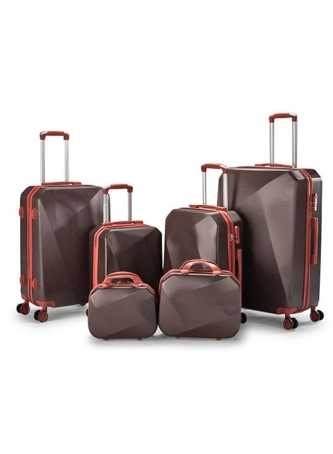 Limra Hardside 6 Piece Luggage Trolley Set Coffee