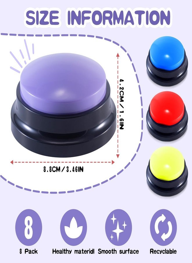 Bmpzery 8 Pcs Voice Recording Button,Recordable Pet Training Buzzer Answer,Buzzers Button Game Show for Communication,Buzzers Funny Gift for Study Family Home and Office Using Trivia Nights - Image 2