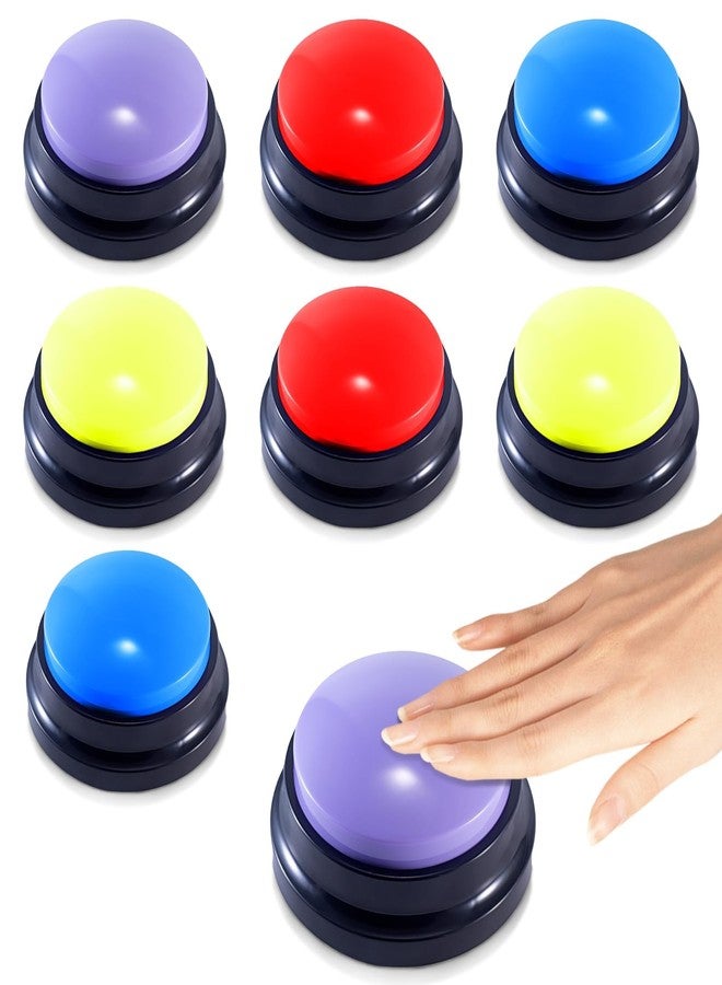 Bmpzery 8 Pcs Voice Recording Button,Recordable Pet Training Buzzer Answer,Buzzers Button Game Show for Communication,Buzzers Funny Gift for Study Family Home and Office Using Trivia Nights - Image 1