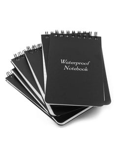 6 Pack Mini Spiral Notebooks, A7 Waterproof Notebook, Top-Opening, Black Cover Pocket Notepad for Outdoor Activities Recording and Tactical Pocket, 3" x 5", 50 Sheets