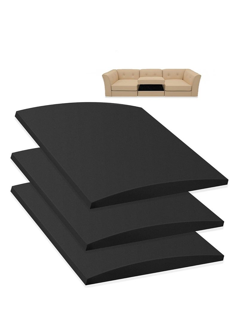 ايكانبو مجموعة من 3 وسائد دعم للأريكة للمقاعد المترهلة، 20 بوصة × 20 بوصة من الإسفنج المقوس عالي الكثافة، لإصلاح ترهل أسفل وسادة مقعد الأثاث (أسود) - Image 1