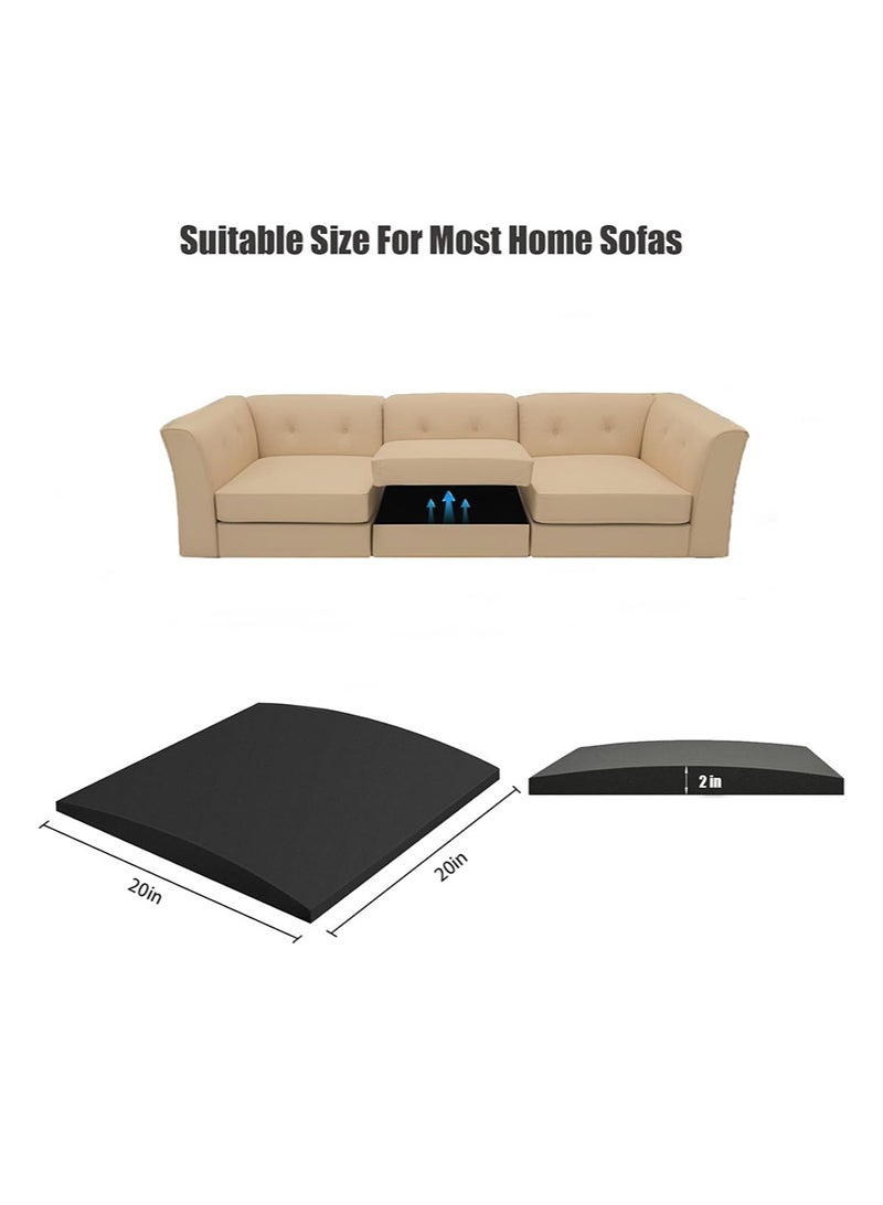 ايكانبو مجموعة من 3 وسائد دعم للأريكة للمقاعد المترهلة، 20 بوصة × 20 بوصة من الإسفنج المقوس عالي الكثافة، لإصلاح ترهل أسفل وسادة مقعد الأثاث (أسود) - Image 2
