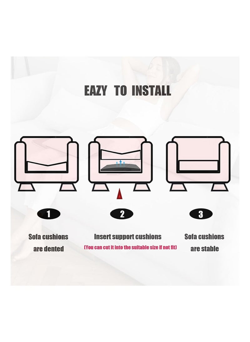 ايكانبو مجموعة من 3 وسائد دعم للأريكة للمقاعد المترهلة، 20 بوصة × 20 بوصة من الإسفنج المقوس عالي الكثافة، لإصلاح ترهل أسفل وسادة مقعد الأثاث (أسود) - Image 4