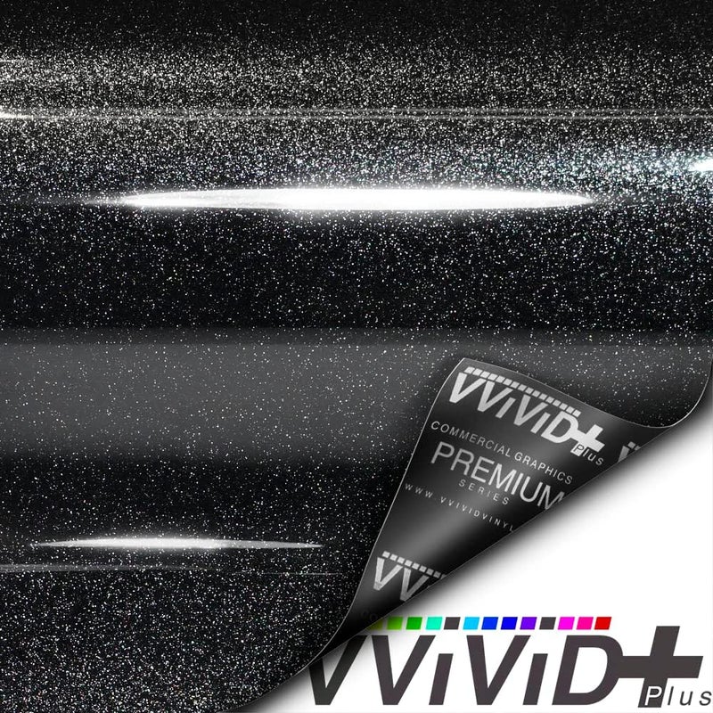 VViViD فيلم تغليف السيارات الفينيل الفاخر VViViD+ Ultra Gloss - أسود معدني لامع (1 قدم × 5 أقدام) - Image 2