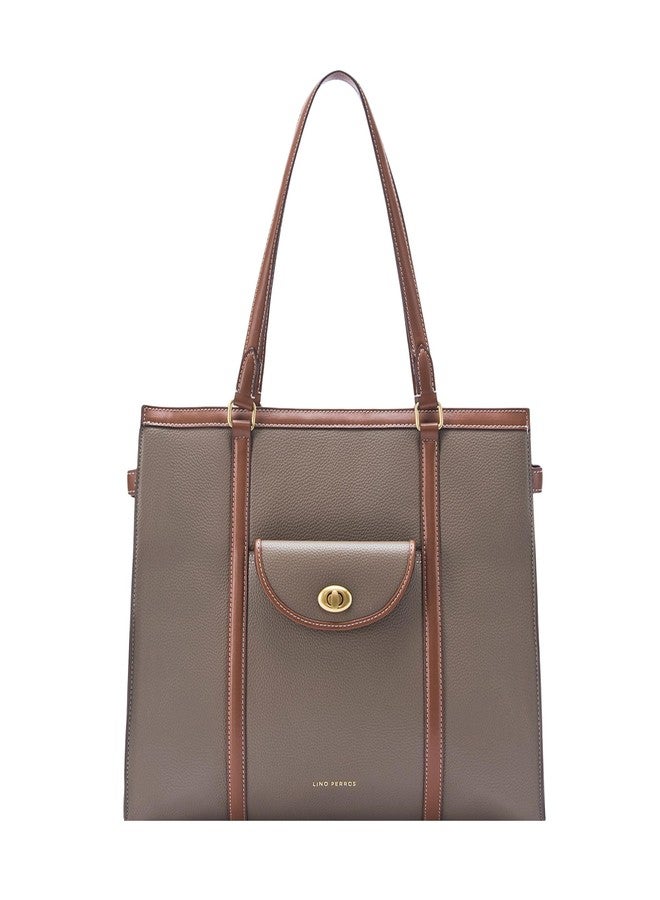 Lino Perros Monroe Adira Taupe Tote Bag - Image 1