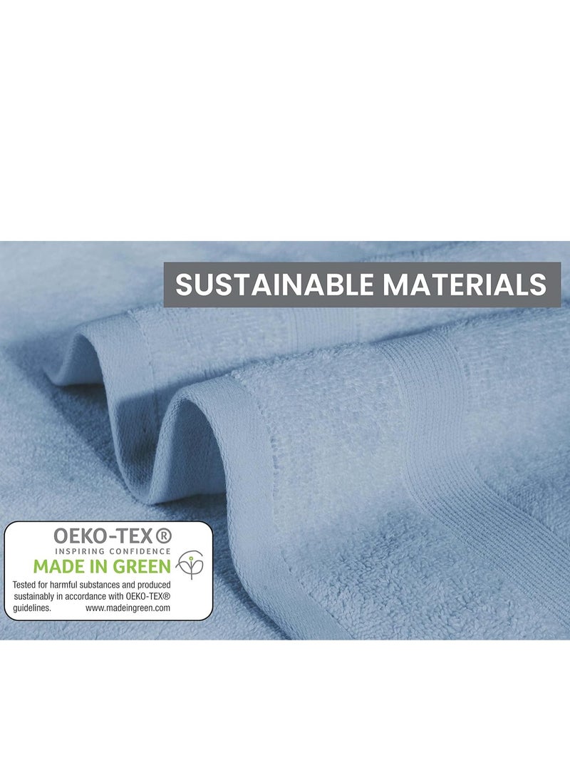 Cool Baby 8-Piece Luxury Bath Towel Set,  Premium Towels for Bathroom, Highly Absorbent and Quick Dry Bath Towels, Extra Soft Towel Set, Blue Fog - Image 3