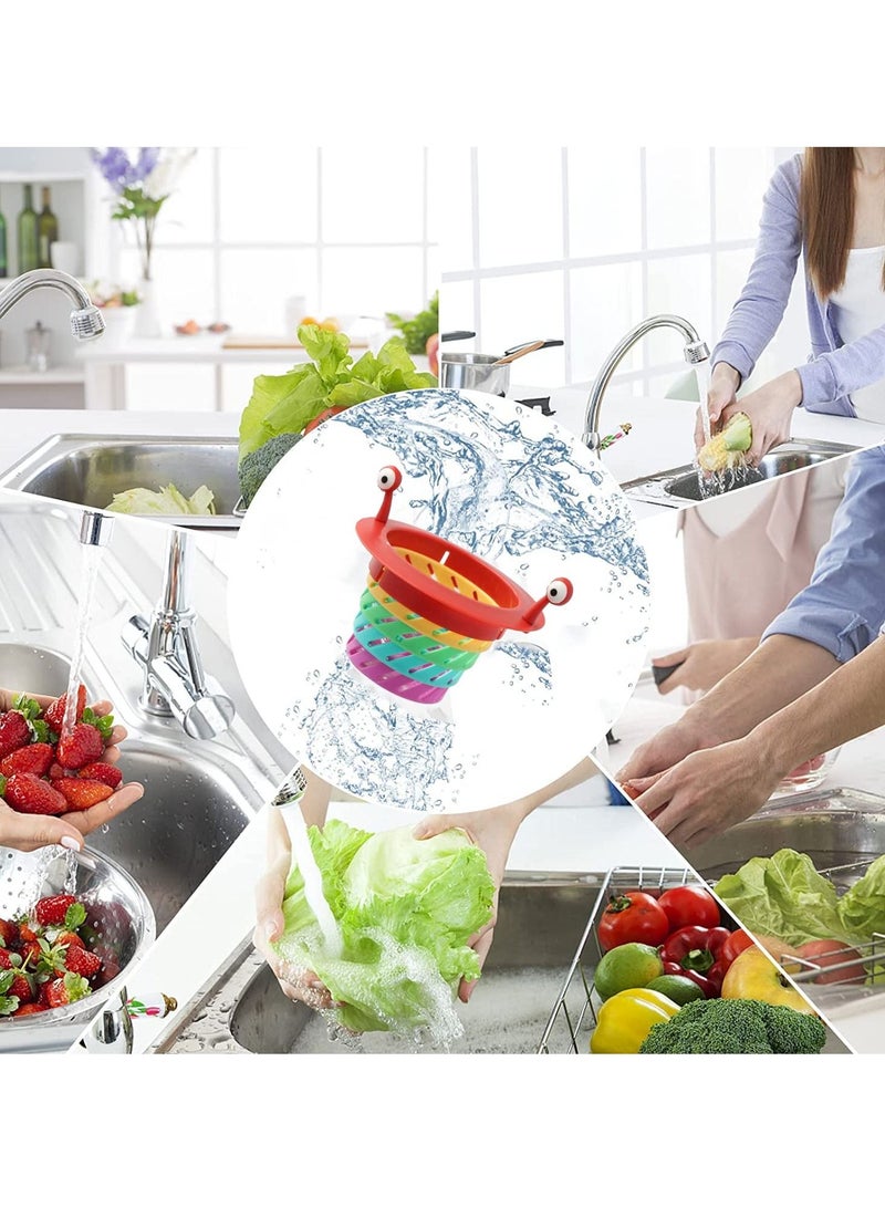 SYOSI Kitchen Sink Strainer, Drain Protector for Kitchen Foldable Large Capacity Collapsible Sink Strainer Multifunctional Water Plug Strainer