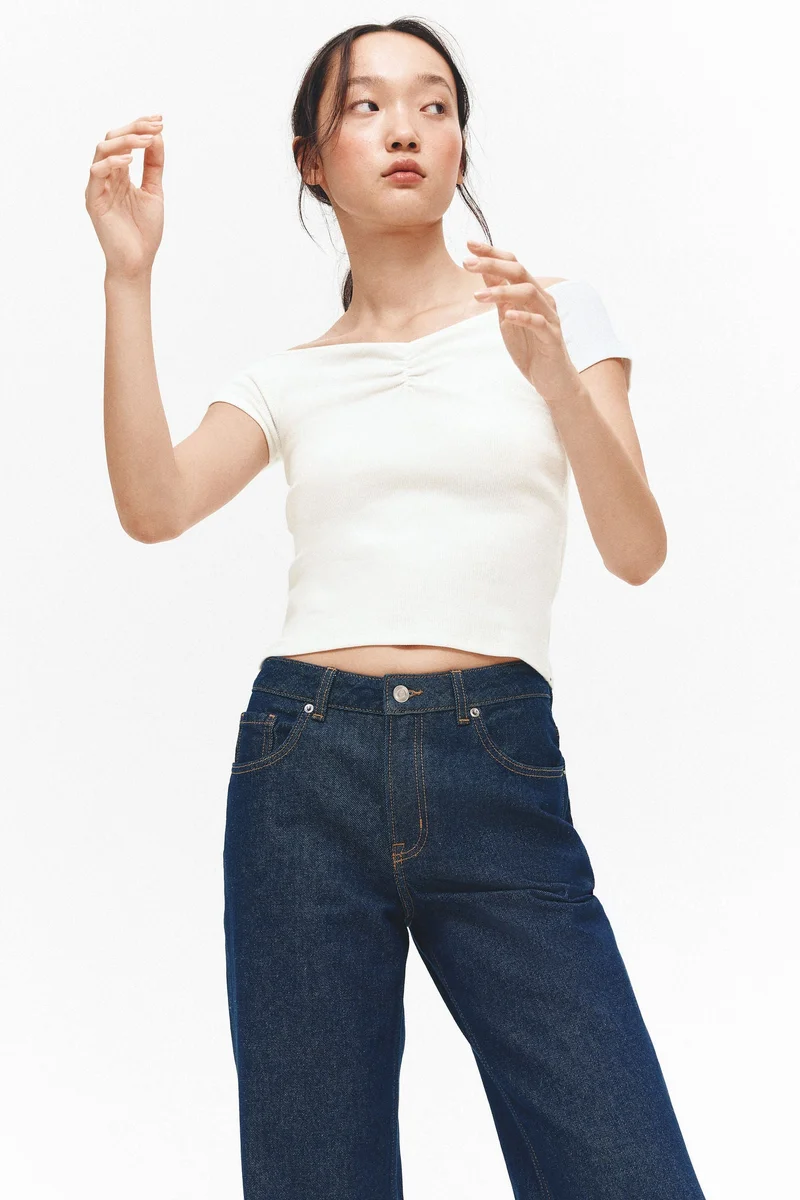 H&M Ribbed boat-neck top