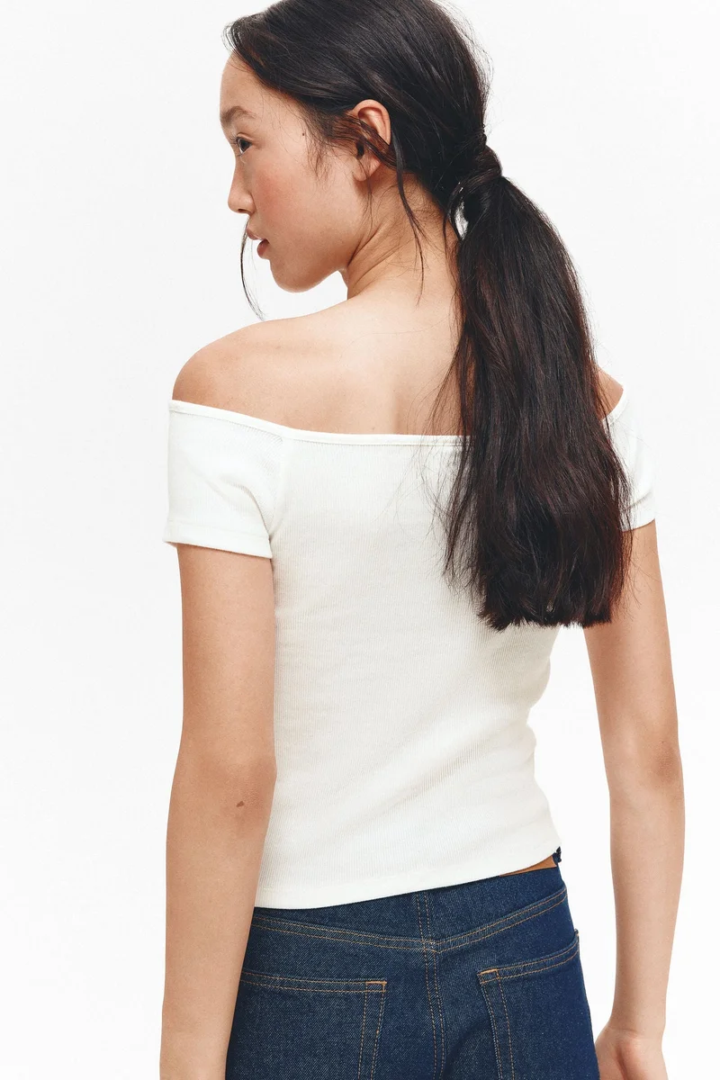 H&M Ribbed boat-neck top