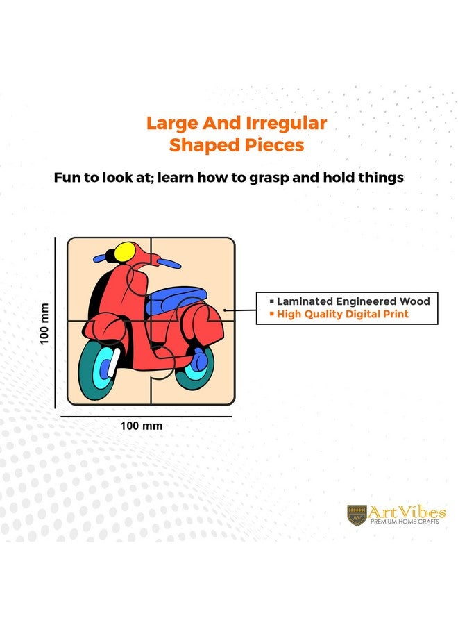 Artvibes Vehicle Wooden Jigsaw Puzzle Games for Children & Kids | Jigsaw Puzzles for Kids Age 2-5 | 4 Pieces Puzzles | Toddler's Wooden Puzzle (PZ_504N), Set of 6 - Image 5