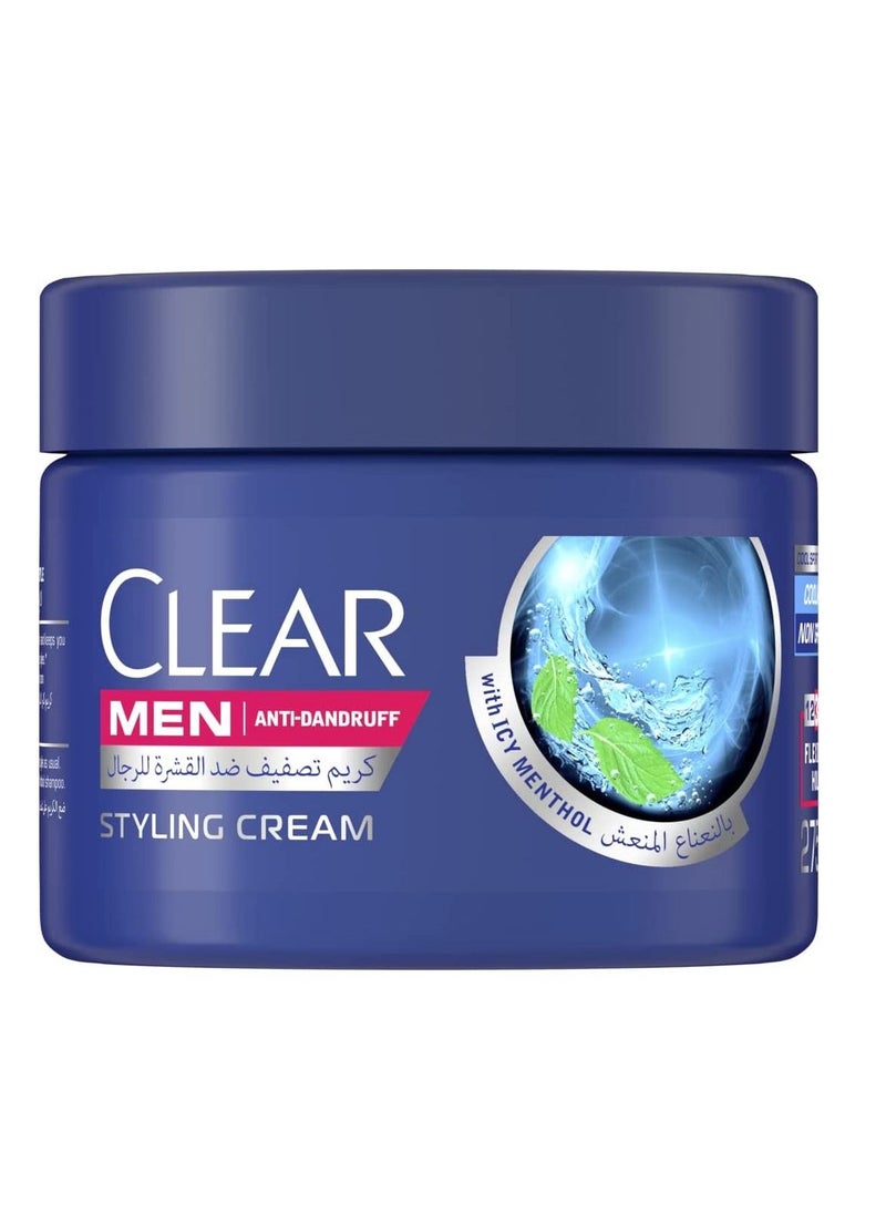 Clear Men - Clear Men Anti Dandruff Hair Styling Cream 275ml with Icy Menthol - Image 1
