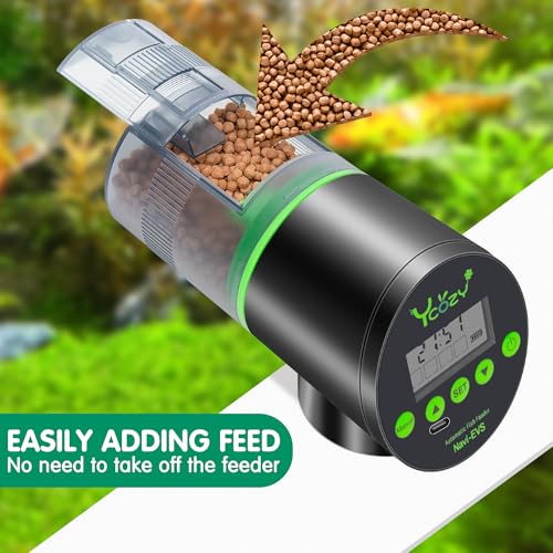 Ycozy Automatic Fish Feeder Rechargeable with Type-C Cable Fish Feeder Automatic Dispenser for Vacation Small Tank/Betta/Turtle Upgraded Moisture-Proof Container - Image 3