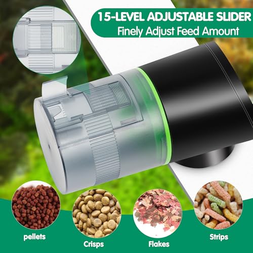 Ycozy Automatic Fish Feeder Rechargeable with Type-C Cable Fish Feeder Automatic Dispenser for Vacation Small Tank/Betta/Turtle Upgraded Moisture-Proof Container - Image 4