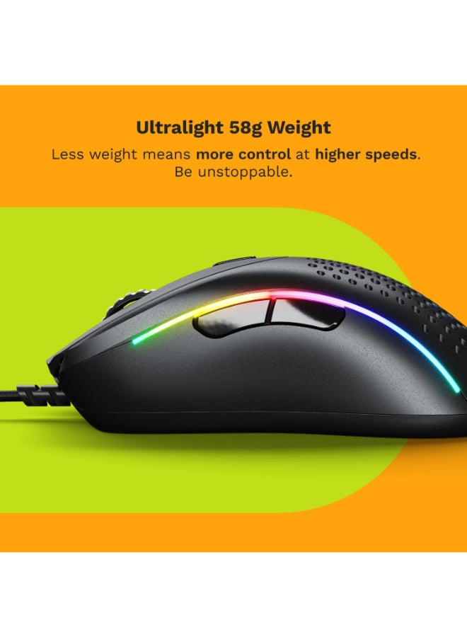 Glorious Model D 2 Wired Optical Rgb Gaming Mouse With 6 Programmable Buttons, 80 Million Clicks, FPS, MMO, MOBA, Backlit Gaming Mice - Matte Black - Image 4