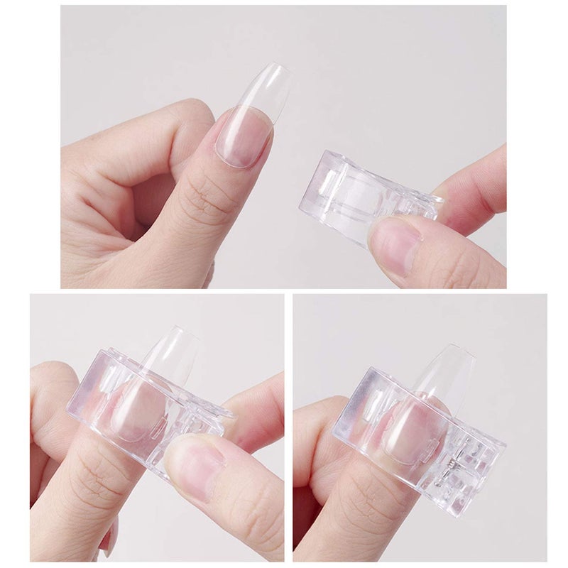 Benbeno 12Pcs Nail Tips Clip for Quick Building Polygel Nail Clips for Polygel Finger Nail Extension Manicure Nail Art Tool with 1Pcs False Nail Tip Trimmer - Image 5