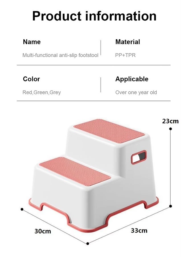 Vividorad Toddler Step Stool,2 Step Stool for Kids Toilet Potty Training ,with Anti-Slip Surface & Base, Kids Step Stool for Toddlers Potty Training,TNon-Slip Toddlers Baby Step Stool for Kitchen, Living Room, Bedroom, Toy Room - Image 2