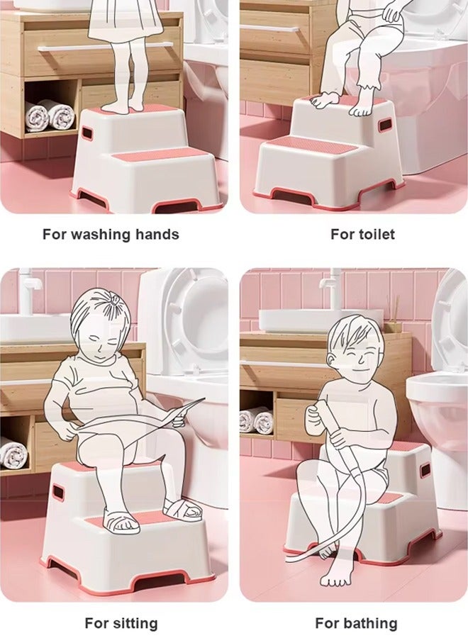 Vividorad Toddler Step Stool,2 Step Stool for Kids Toilet Potty Training ,with Anti-Slip Surface & Base, Kids Step Stool for Toddlers Potty Training,TNon-Slip Toddlers Baby Step Stool for Kitchen, Living Room, Bedroom, Toy Room - Image 5